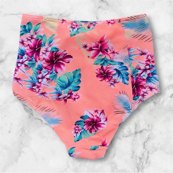 Forever 21 Floral High-Waisted Bikini Bottom sz S nwt ,012 - Picture 2 of 2